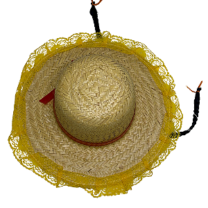 Chapéu Junino com Renda e Trança