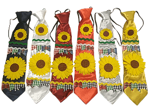 Gravata Junina com Flor – 1 Unidade | Cores Sortidas