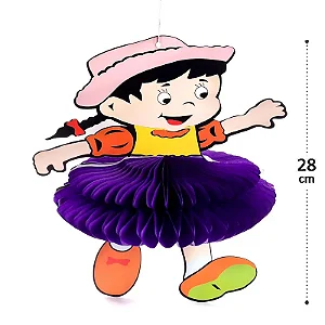 Enfeite Junino de Papel – Menina com Saia Rodada