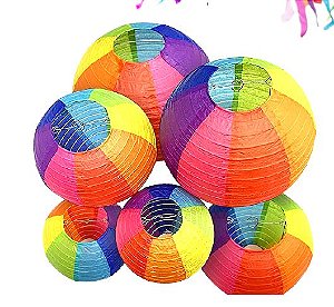 Balão Luminária em Papel Colorido 01 unidade