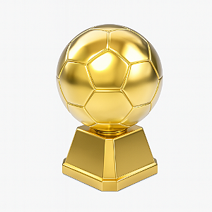TROFEU BOLA DECORATIVO DOURADO METALIZADO