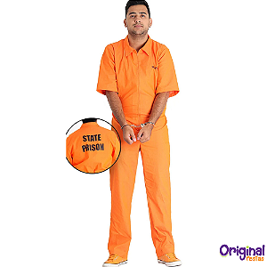 FANTASIA DETENTO LARANJA ADULTO