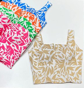 Cropped plus size - folha