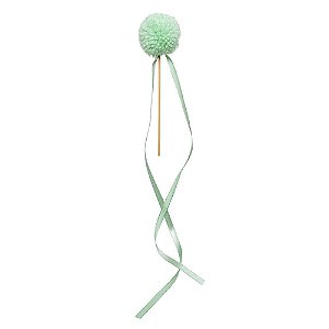 Topo de Bolo Pompom Fitilhos - Verde Menta