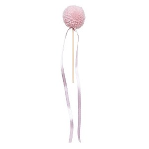 Topo de Bolo Pompom Fitilhos - Rosa Boneca