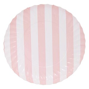 Listra Rosa - Prato de Papel G 18cm (5 und)