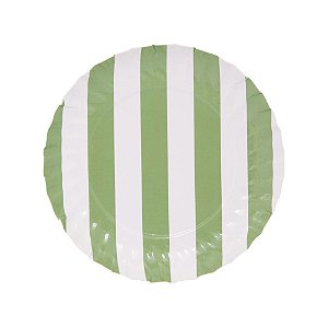 Listra Verde Oliva - Prato de Papel P 14cm (5 und)