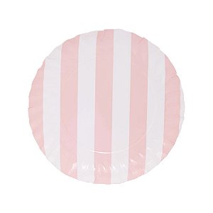 Listra Rosa - Prato de Papel P 14cm (5 und)