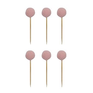 Rosa Flamingo - Topper Pompom (6 und)