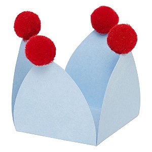 Azul Céu e Vermelho - Forminha de doce Pompom (10und)