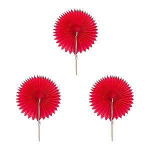 Vermelho Cereja - Mini Leque Topper