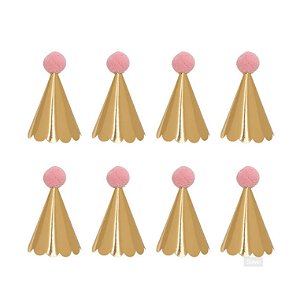 Dourado e rosa - Mini Chapeuzinho (08 und)