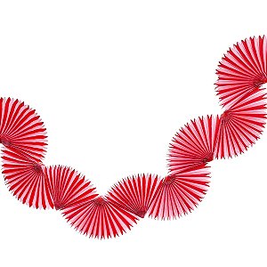 Vermelho e Rosa Listra - Guirlanda Leque