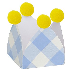 Xadrez Azul Siciliano - Forminha de doce Pompom (20und)