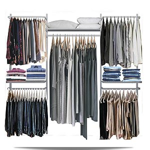 Closet Arara Aramado Trilho Parede Super Resistente Moderno 2,20