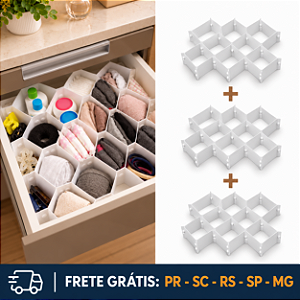 Kit 3 UND - Colmeia Organizadora P Branca