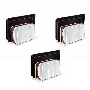 SEPARADOR CLASSIFICADOR LIVROS FORMAS PRATELEIRA DESPENSA BIBLIOTECA ESSENCE - 3 UN