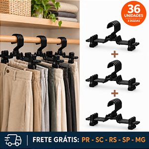 Kit 3 Dúzias Cabides Giratórios com Presilhas - 36 UND