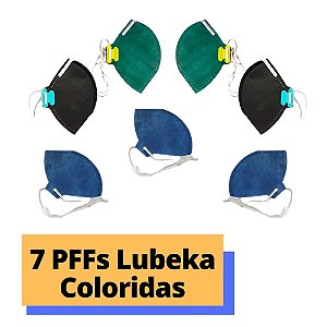 Kit Lubeka Lovers - 7 PFF2 coloridas pra rostos pequenos
