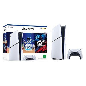 Console Playstation 5 Slim Com Drive + Astro Bot e Gran Turismo 7