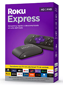 Roku Express 3960br Full Hd Conversor Smart Tv Com Controle (seminovo)