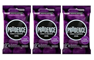 Preservativo Lubrificado Cor & Sabor Uva 9uni - Prudence