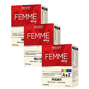 Kit 3uni Femme Way Mulher A/Z 60 cáps - Prevent Pharma