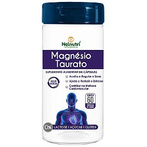 Magnésio Taurato 60 cáps - Nelnutri - VitaMundi - Sua Saúde, Seu Futuro.