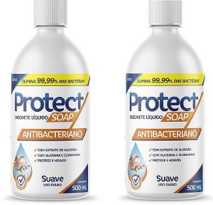 Kit 2uni Sabonete Líquido ProtecSoap Antibacteriano 500ml - Avvio