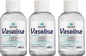 Kit 3uni Vaselina Líquida c/ Vitamina E 100ml - Avvio