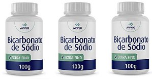 Kit 3uni Bicarbonato de Sódio Extrafino Pó 100g - Avvio