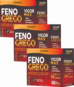 Kit 3uni Feno Grego Vigor Max 60 Tabletes - Prevent Pharma