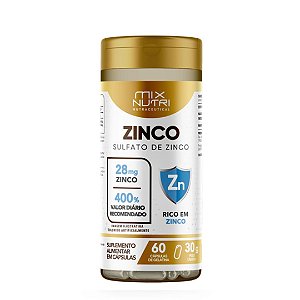 Sulfato de Zinco 30g 60 Cáps - MixNutri