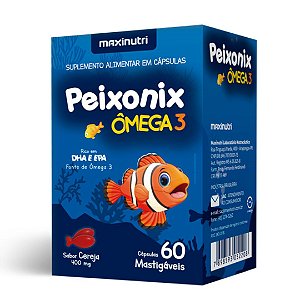 Ômega 3 Peixonix Cereja 60 Cáps Mastigáveis - Maxinutri