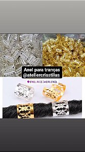 Anel para tranças cor Prata com 50