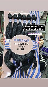 Cabelo Orgânico Isabella Merica Hair super Star cor 1 preto