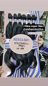 Cabelo ondulado Isabella fibra 100% orgânica cor 1b preto