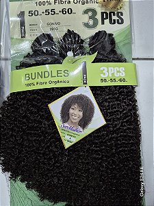 Cabelo cacheado ser mulher Goivo cor 4 Castanho 285g