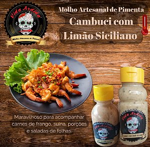 Molho artesanal de pimenta CAMBUCI COM LIMÃO SICILIANO