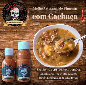 Molho artesanal de pimenta com CACHAÇA