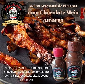 Molho artesanal de pimenta com CHOCOLATE MEIO AMARGO