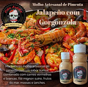 Molho artesanal de pimenta JALAPEÑO com GORGONZOLA