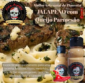 Molho artesanal de pimenta JALAPEÑO com QUEIJO PARMESÃO