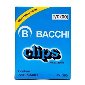 Clips para papel nº 2/0 (00) Bacchi 720 unidades