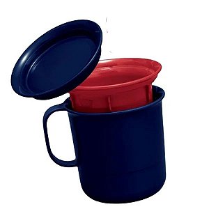 Tupperware Caneca para Chá com Filtro Azul Vermelho