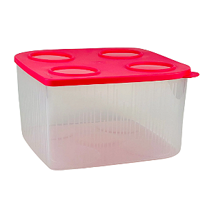 Tupperware Fresh Box Quadrado 5,2L Rosa Flamingo