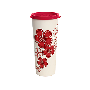 Tupperware Copo com Tampa 470ml Flores