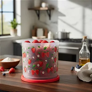 Tupperware Refri Line Redondo Morangos 1,1L
