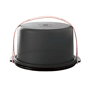 Tupperware Big Cake Redonda Preto Rosa