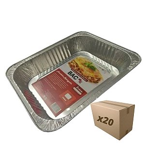 Caixa 20 Assadeira Bandeja De Aluminio Retangular 3000ml 3l Descartavel